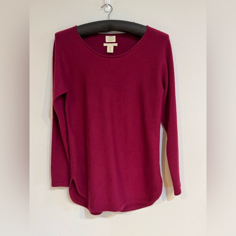 Telluride 100% Extra fine Merino Wool Magenta Long Sleeve Top Size Large